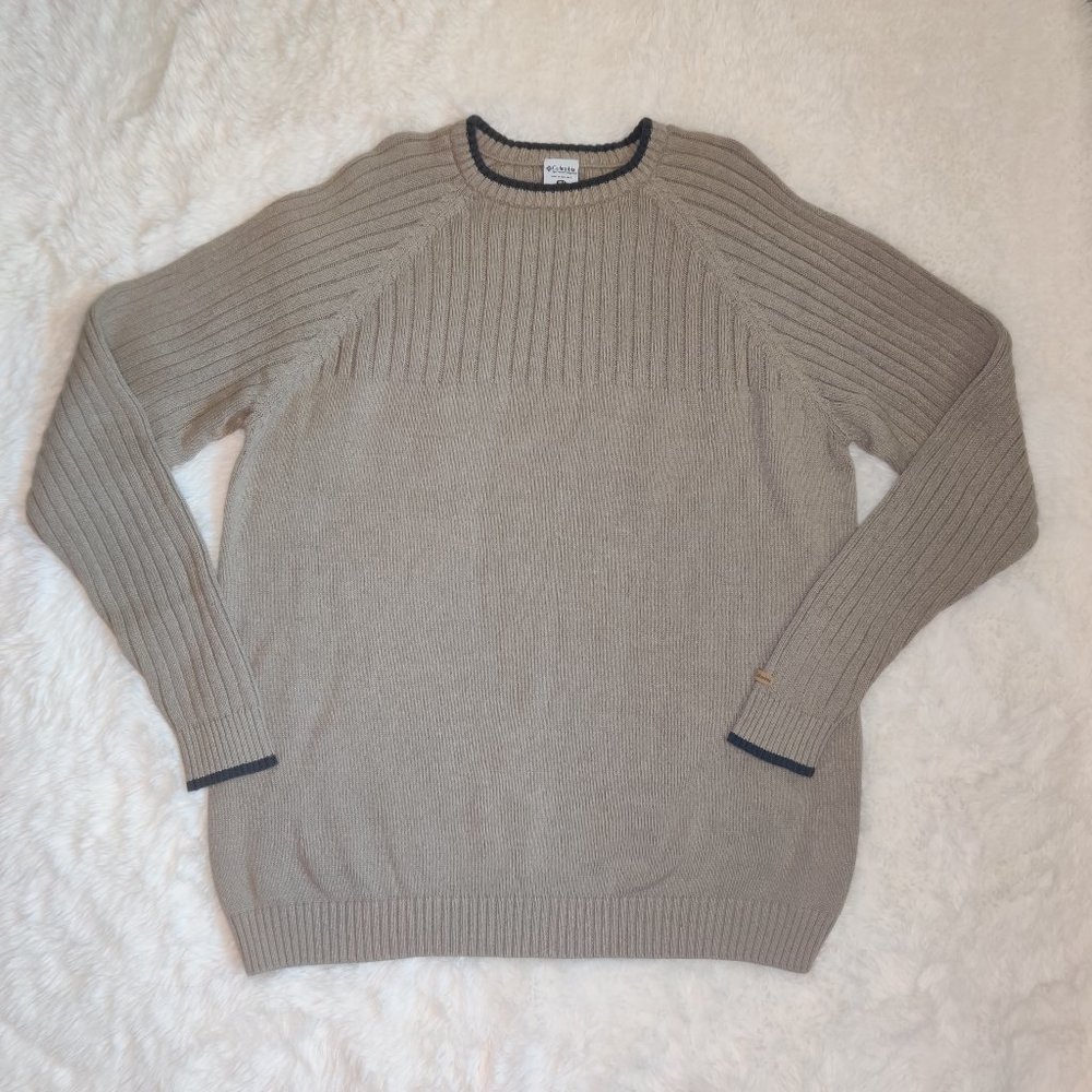 Columbia Men's Cotton Beige Crew Neck Sweater Tall 3XLT
